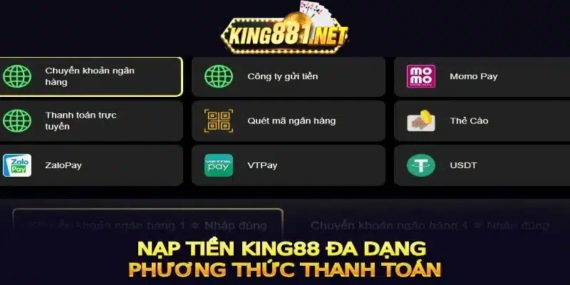  Gửi tiền vào ví casino thông qua ngân hàng