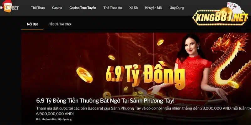 Nhà cái 188Bet tặng 88k 